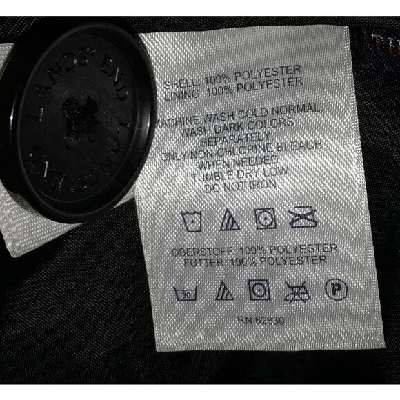 Lands End Women's XS Double Breasted Thermacheck Fleece Pea Coat Black - Picture 5 of 7